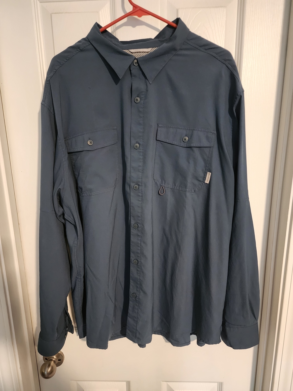 Men's Casual Button-Down Shirt in Dusty Blue